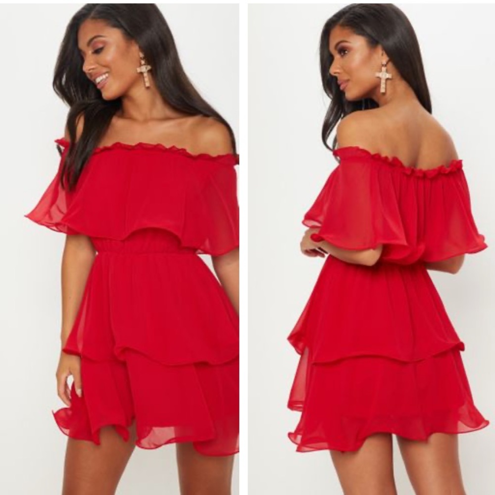 Off the shoulder ruffle dress